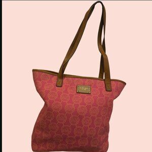 Michael Kors Hot Pink Signature MK Logo Canvas EUC